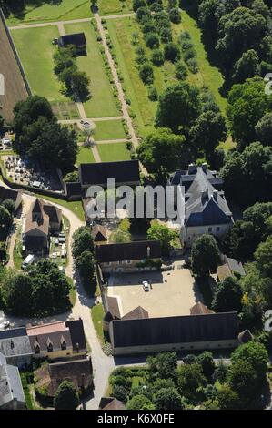 France, Indre, Nohant, le château de Georges Sand (vue aérienne) Banque D'Images