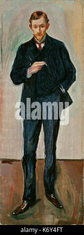 Un portrait de 1904 par Edvard Munch, intitulé « le Français », mettant en vedette Marcel Archinard, reflétant l'exploration du portrait et des études de personnages par Munch. Banque D'Images