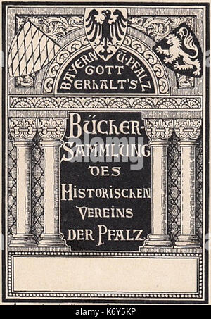 Ex Libris Historischer Verein Palatinat 2 Banque D'Images