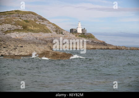 Phare de la baie de bracelet mumbles Banque D'Images