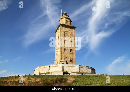 Tour hercules (Phare), la Corogne, Galice, Espagne, l'UNESCO Banque D'Images