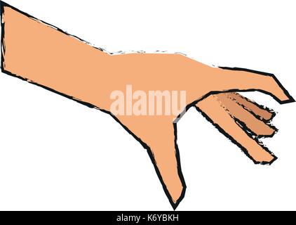Main ouverte en position de sélection droit Illustration de Vecteur