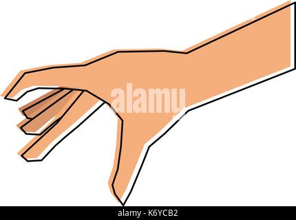 Main ouverte en position de sélection droit Illustration de Vecteur