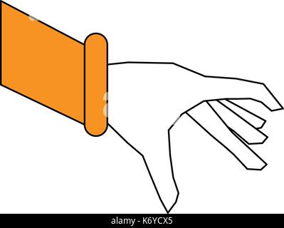 Main ouverte en position de sélection droit Illustration de Vecteur