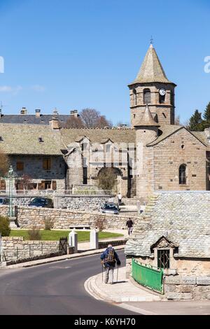 La France, la Lozère, le plateau de l'Aubrac, village de Nasbinals, étape sur le chemin de Compostelle dans l'Aubrac, classés au patrimoine mondial de l'UNESCO pour son cadre naturel authentique Banque D'Images