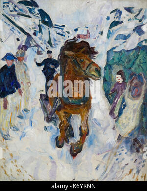 Edvard Munch Cheval au Galop Banque D'Images