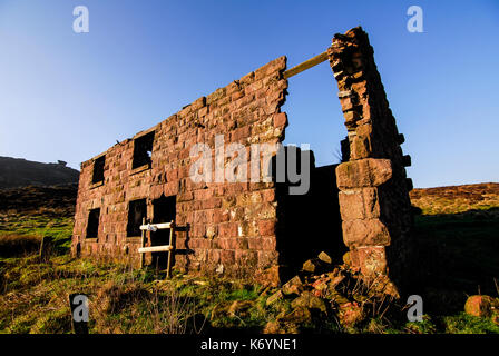 Les blattes, maison abandonnée/ferme, les Landes, le Peak District National Park, Royaume-Uni Banque D'Images