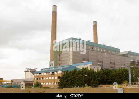 Tilbiry power station désaffecté et le point d'être démoli et retiré de la ville. ex usine biomasse Banque D'Images