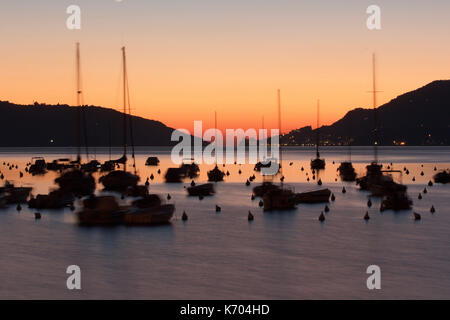 Un beau coucher du port de La Spezia, Ligurie, Italie, photoarkive Banque D'Images