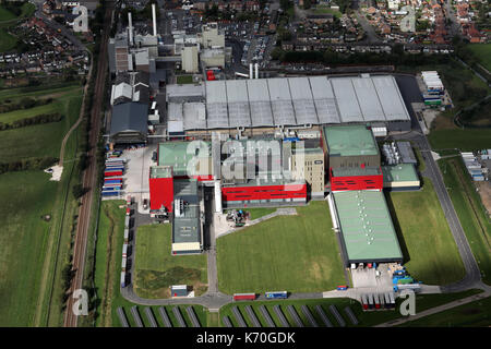 Vue aérienne de l'usine Nescafé Nestlé UK Ltd, Tutbury, Burton upon Trent, états-majors, UK Banque D'Images