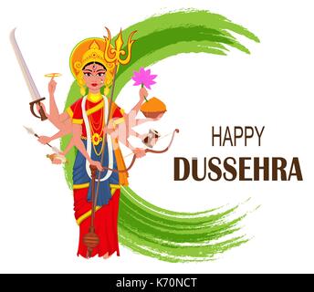 Illustration vecteur de Dussehra heureux. Durga Maa sur fond abstrait pour Fête hindoue. Illustration de Vecteur