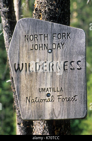 Signe sauvage le long de North Fork John Day River Trail, North Fork John Day Wild & Scenic River, North Fork John jour désert, l'avancement national d'Umatilla Banque D'Images