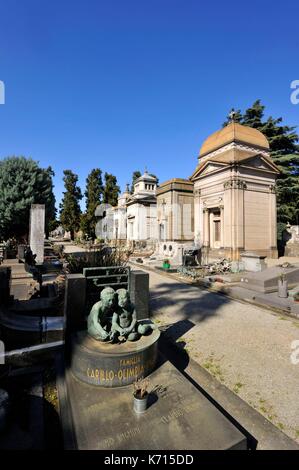 L'Italie, Lombardie, Milan, le cimetière monumental Banque D'Images