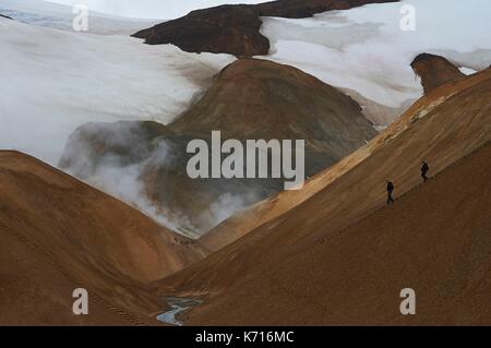 L'Islande, les hauteurs, les terres vue Kerlingarfjoll Banque D'Images