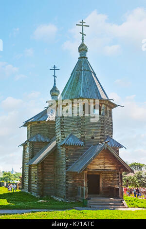 Suzdal, Russie - 1 juillet 2013 : l'église en bois de la résurrection en musée de l'architecture en bois et de la vie paysanne est objet historique, préservé depuis Banque D'Images