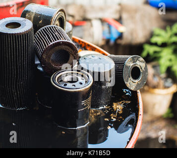 Les filtres à huile pour une faible profondeur de champ Banque D'Images