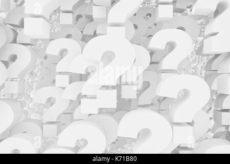 Question 3d blanc marques symboles background Banque D'Images