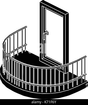 L'icône de la porte du balcon, le style simple Illustration de Vecteur