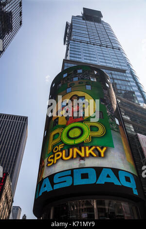 Bâtiment nasdaq marketsite à Times Square à Manhattan, New York. Banque D'Images