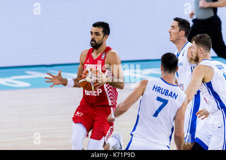 7 septembre 2017 : krunoslav simon # 7 (cro) au cours de l'eurobasket fiba 2017 - Groupe c, match entre la République tchèque et la Croatie au hall polyvalent, CLUJ-NAPOCA, Roumanie rou. foto : Cronos Banque D'Images