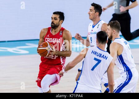 7 septembre 2017 : krunoslav simon # 7 (cro) au cours de l'eurobasket fiba 2017 - Groupe c, match entre la République tchèque et la Croatie au hall polyvalent, CLUJ-NAPOCA, Roumanie rou. foto : Cronos Banque D'Images