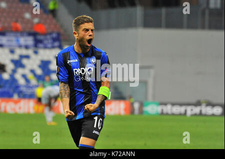 Reggio Emilia, Italie. 14 septembre, 2017. Alejandro Gomez (atalanta bc)pendant le match UEFA Europa League entre l'Atalanta et everton au stade mapei. crédit : fabio annemasse/Alamy live news Banque D'Images