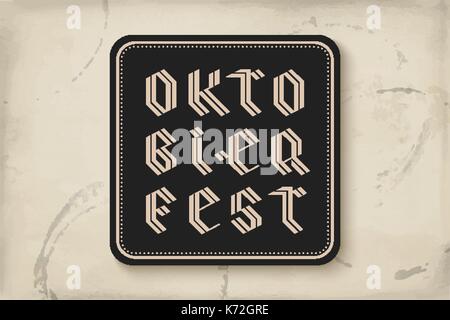 Coaster avec lettrage pour la bière Oktoberfest Illustration de Vecteur