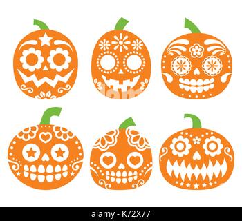 Crâne en sucre mexicain motif transparent vecteur sur noir, blanc halloween candy fond crânes, le Jour des morts, célébration design calavera Illustration de Vecteur