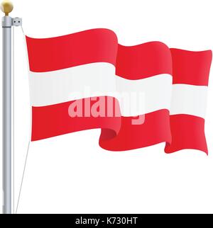 En agitant le drapeau de l'Autriche isolé sur un fond blanc. vector illustration. Illustration de Vecteur