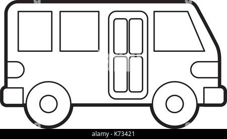 Service de transport par autobus véhicule urbain public Illustration de Vecteur