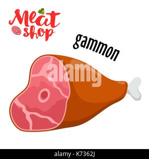 Vecteur de la viande - gammon. viande fraîche icône. Illustration de Vecteur