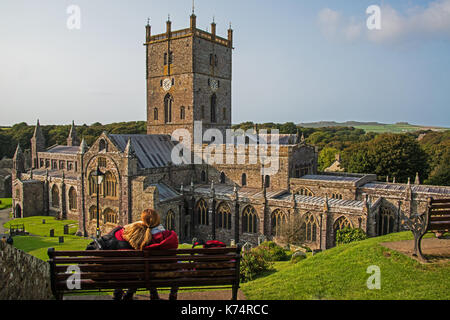 Cathédrale St Davids. Pembrokeshiire,, West Wales Banque D'Images