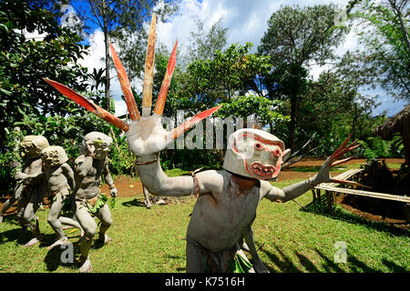 Les mudmen d'Asaro, goroka, dans les hautes terres de Papouasie Nouvelle Guinée Banque D'Images