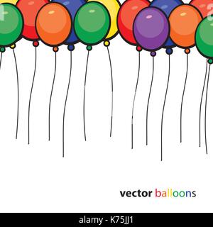 Ballons colorés partie vecteur conception d'arrière-plan Illustration de Vecteur