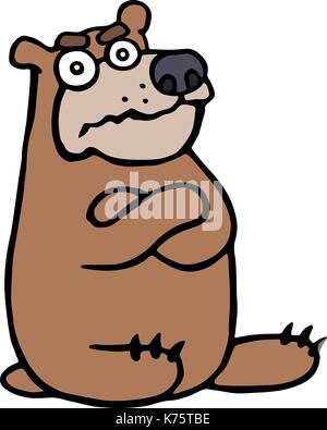 L'ours en colère cartoon. vector illustration des personnages.. Illustration de Vecteur