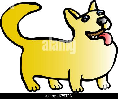 Corgi chien mignon vecteur illustration isolé. funny cartoon animal. Illustration de Vecteur