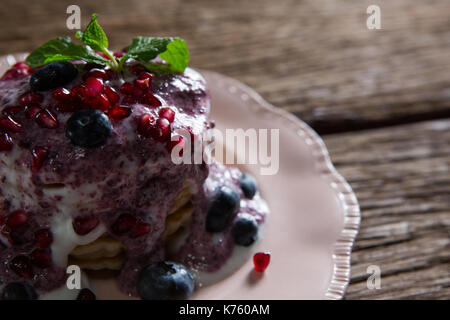 Close-up of dessert sur assiette Banque D'Images