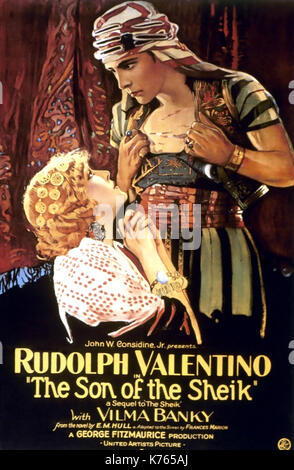 Le fils du cheik 1926 United Artists film muet avec Rudolph Valentino et Vilma Banky Banque D'Images