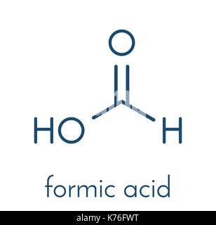 Molécule d'acide formique. présent dans le venin de fourmis et de l'ortie. formule topologique. Illustration de Vecteur