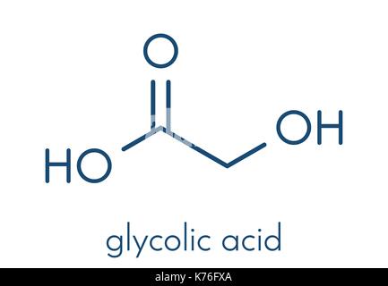 L'acide glycolique (hydroacetic acid) molécule. formule topologique. Illustration de Vecteur