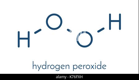 Molécule de peroxyde d'hydrogène. espèces réactives de l'oxygène (ROS). utilisé comme agent de blanchiment, désinfectant, réactif chimique, etc. formule topologique. Illustration de Vecteur