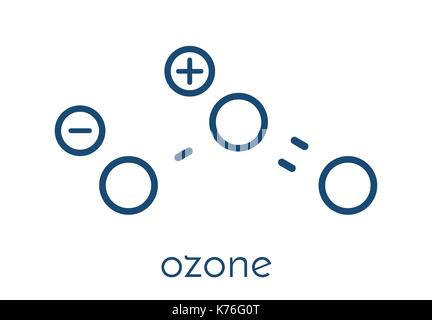 L'ozone (trioxygen, o3), molécule structure chimique. formule topologique. Illustration de Vecteur