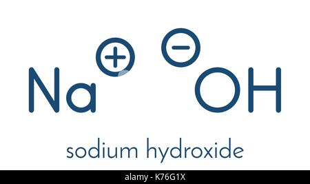 Hydroxyde de sodium (lessive, soude caustique), structure chimique. formule topologique. Illustration de Vecteur