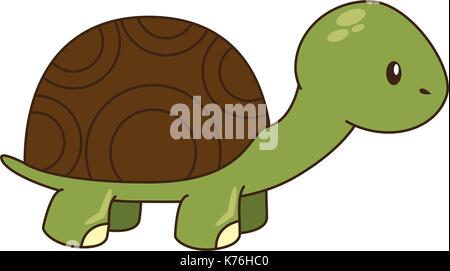 Caractère de la tortue mignon vecteur icône illustration design Illustration de Vecteur