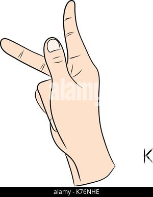 La langue des signes et l'alphabet, la lettre Illustration de Vecteur