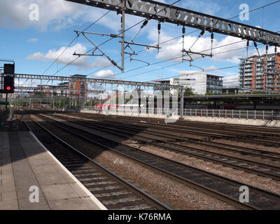 La gare de Leeds, centre-ville de Leeds, Leeds, Yorkshire, Angleterre, Royaume-Uni Banque D'Images