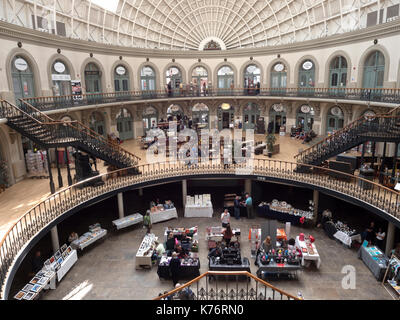 L'intérieur de la Corn Exchange Leeds, West Yorkshire, England, UK Banque D'Images