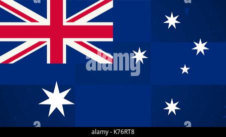 Drapeau australien avec grunge texture. Illustration de Vecteur