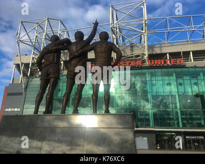 Le Manchester United Football Club Stade Old Trafford, à Manchester, en Angleterre, le 14 septembre 2017. Banque D'Images