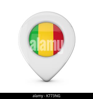 Situation de l'icône drapeau Mali marqueur. Le Rendu 3D Banque D'Images